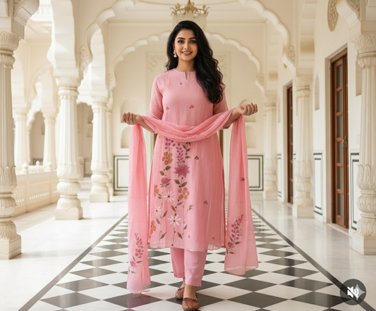 Crafted from luxurious Mul Chanderi